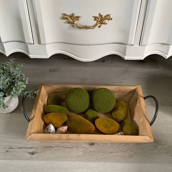 Wooden tray with handles serving or decorative - Picture 2 of 7